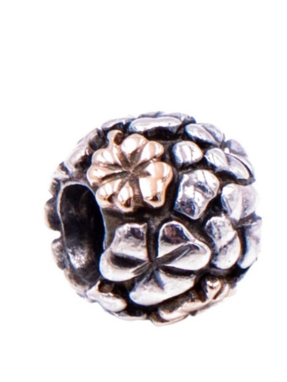 Pandora Two-Tone Clover Charm in Silver and Gold